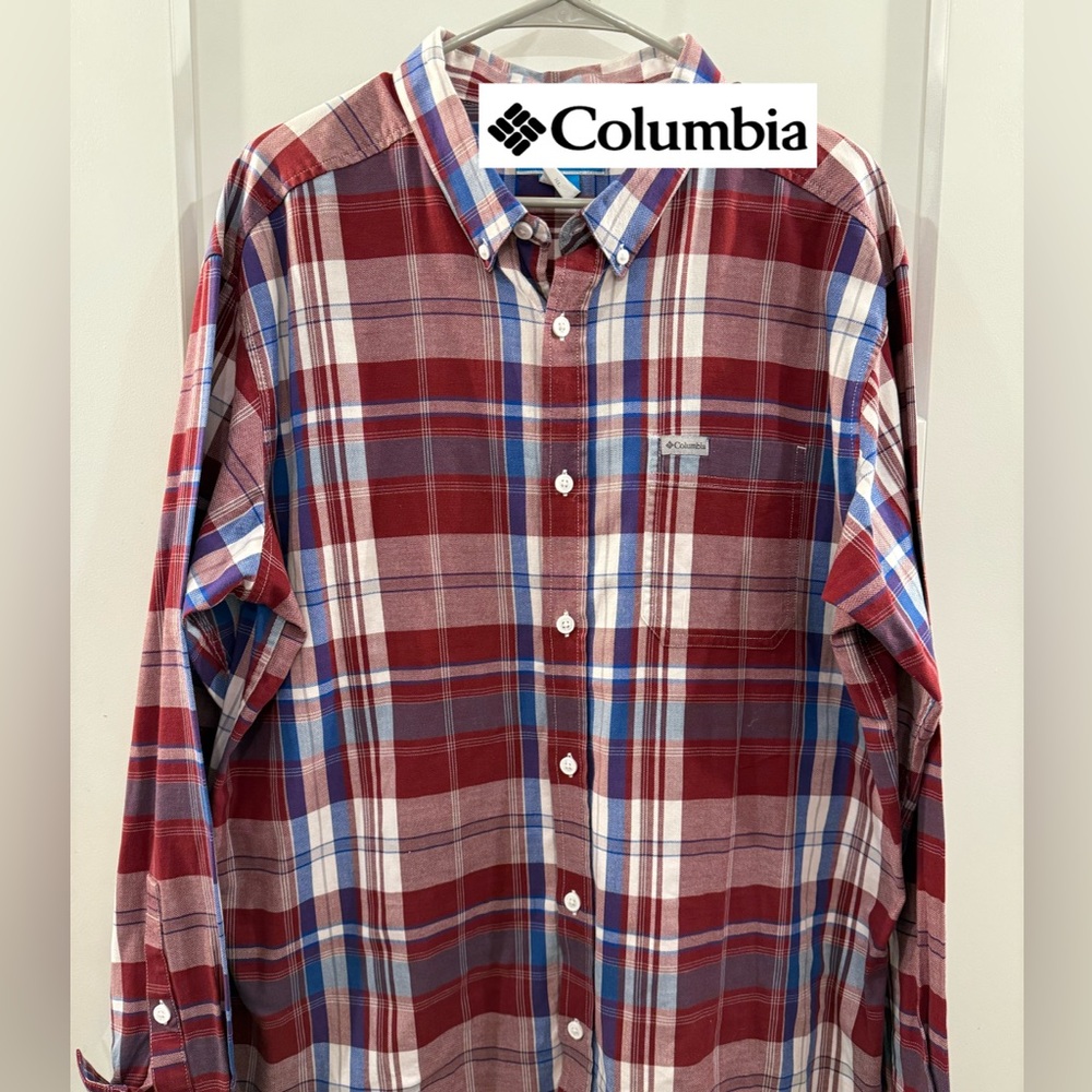 Columbia Men's Red Plaid Shirt